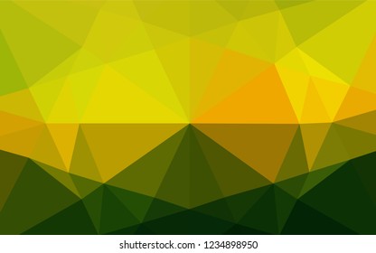 Dark Green, Yellow vector polygon abstract layout. Colorful abstract illustration with gradient. The completely new template can be used for your brand book.
