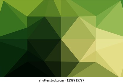 Dark Green, Yellow vector polygon abstract backdrop. An elegant bright illustration with gradient. The template can be used as a background for cell phones.