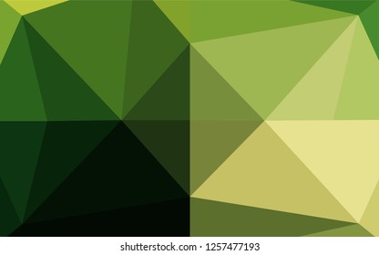 Dark Green, Yellow vector polygon abstract background. Modern geometrical abstract illustration with gradient. A completely new template for your business design.