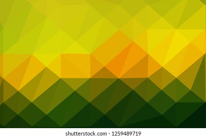 Dark Green, Yellow vector polygon abstract layout. Creative illustration in halftone style with gradient. Brand new design for your business.