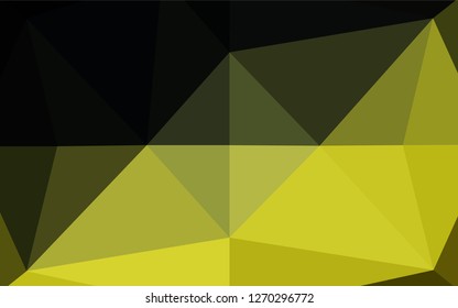 Dark Green, Yellow vector polygon abstract layout. A sample with polygonal shapes. A new texture for your design.