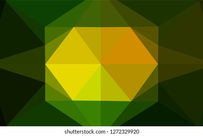 Dark Green, Yellow vector polygon abstract layout. Creative illustration in halftone style with gradient. The completely new template can be used for your brand book.
