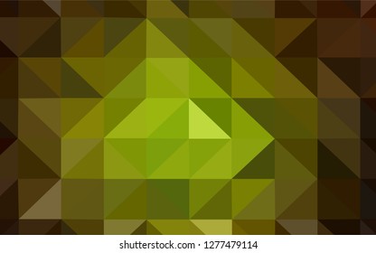 Dark Green, Yellow vector polygon abstract background. Creative geometric illustration in Origami style with gradient. Completely new template for your banner.