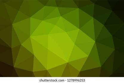 Dark Green, Yellow vector polygon abstract layout. Creative illustration in halftone style with gradient. The polygonal design can be used for your web site.