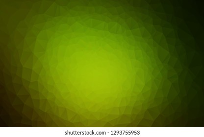 Dark Green, Yellow vector polygon abstract layout. A sample with polygonal shapes. Elegant pattern for a brand book.