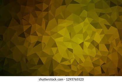 Dark Green, Yellow vector polygon abstract backdrop. Polygonal abstract illustration with gradient. Triangular pattern for your design.