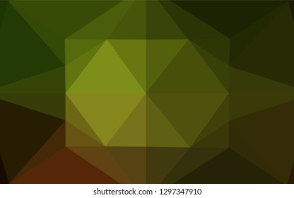 Dark Green, Yellow vector polygon abstract backdrop. A vague abstract illustration with gradient. The textured pattern can be used for background.