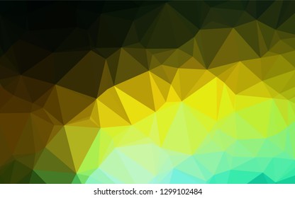 Dark Green, Yellow vector polygon abstract layout. Modern geometrical abstract illustration with gradient. Brand new design for your business.