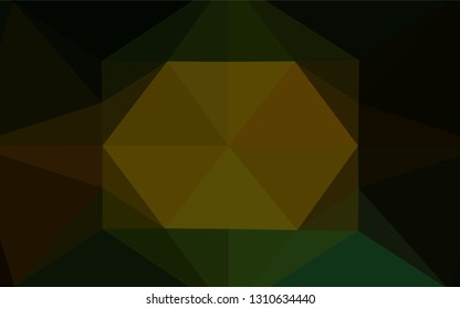 Dark Green, Yellow vector polygon abstract background. Creative geometric illustration in Origami style with gradient. Triangular pattern for your business design.