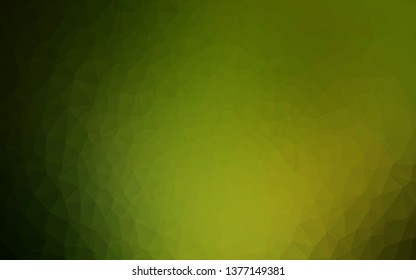 Dark Green, Yellow vector polygon abstract backdrop. Shining illustration, which consist of triangles. New texture for your design.
