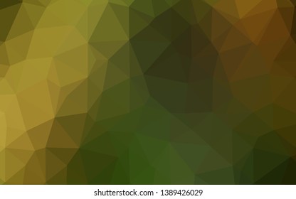 Dark Green, Yellow vector polygon abstract background. A sample with polygonal shapes. Brand new design for your business.