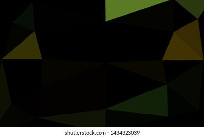 Dark Green, Yellow vector polygon abstract background. An elegant bright illustration with gradient. Polygonal design for your web site.