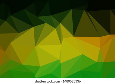 Dark Green, Yellow vector polygon abstract layout. Glitter abstract illustration with an elegant design. Brand new style for your business design.