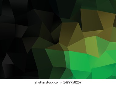 Dark Green, Yellow vector polygon abstract background. An elegant bright illustration with gradient. Brand new design for your business.