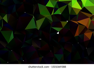 Dark Green, Yellow vector polygon abstract layout. Creative illustration in halftone style with gradient. Template for your brand book.