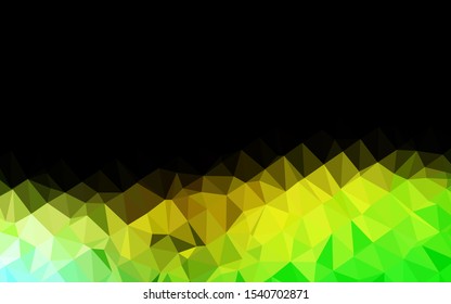 Dark Green, Yellow vector polygon abstract backdrop. An elegant bright illustration with gradient. Triangular pattern for your business design.