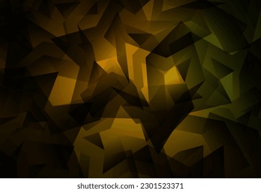 Dark Green, Yellow vector polygon abstract layout. Colorful illustration in abstract style with triangles. Template for cell phone's backgrounds.