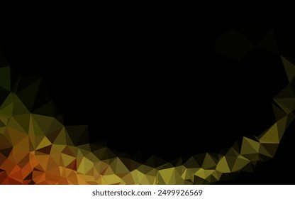Dark Green, Yellow vector polygon abstract background. Triangular geometric sample with gradient.  Template for a cell phone background.