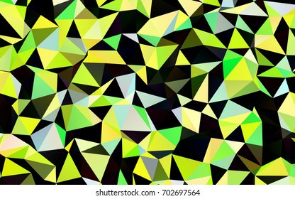 Dark Green, Yellow vector polygon abstract background. A vague abstract illustration with gradient. Triangular pattern for your business design.