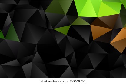 Dark Green, Yellow vector polygon abstract template. Shining colored illustration in a brand-new style. Brand-new design for your business.