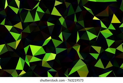 Dark Green, Yellow vector polygon abstract pattern. A vague abstract illustration with gradient. The polygonal design can be used for your web site.
