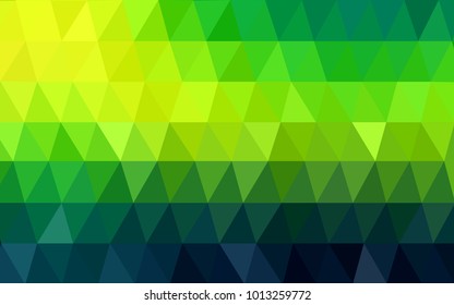 Dark Green, Yellow vector polygonal illustration, which consist of triangles. Triangular design for your business. Creative geometric background in Origami style with gradient