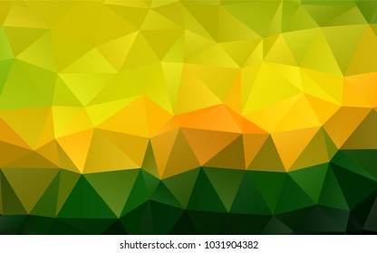 Dark Green, Yellow vector polygonal template. Modern geometrical abstract illustration with gradient. Brand-new style for your business design.