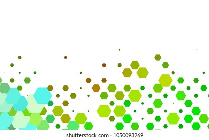 Dark Green, Yellow vector polygonal illustration, which consist of hexagons. Hexagonal pattern for your business design. Geometric background in Origami style with gradient. 