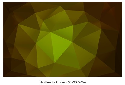 Dark Green, Yellow vector polygonal illustration, which consist of triangles. Triangular design for your business. Creative geometric background in Origami style with gradient