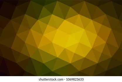 Dark Green, Yellow vector polygonal background. Shining colored illustration in a new style. That pattern can be used as a part of a brand book.