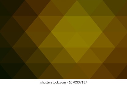 Dark Green, Yellow vector polygonal illustration, which consist of triangles. Triangular pattern for your business design. Geometric background in Origami style with gradient. 