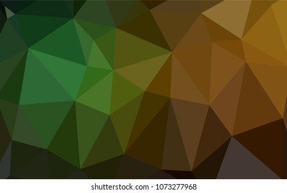 Dark Green, Yellow vector polygonal pattern. Creative illustration in halftone style with gradient. The template for cell phone's backgrounds.