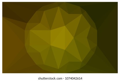 Dark Green, Yellow vector polygonal illustration, which consist of triangles with a gemstone in center. Triangular design of a huge diamond for your business. Creative geometric background of gems.