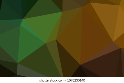 Dark Green, Yellow vector polygonal background. Modern geometrical abstract illustration with gradient. A completely new template for your business design.