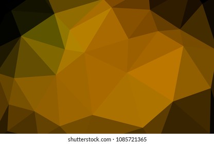 Dark Green, Yellow vector polygonal background. Triangular geometric sample with gradient.  Best triangular design for your business.
