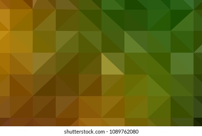 Dark Green, Yellow vector polygonal pattern. Geometric illustration in Origami style with gradient.  Textured pattern for your backgrounds.