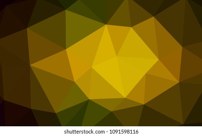 Dark Green, Yellow vector polygonal background. A sample with polygonal shapes. New template for your brand book.