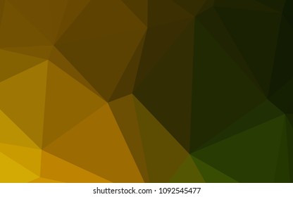 Dark Green, Yellow vector polygonal background. Colorful abstract illustration with gradient. The best triangular design for your business.