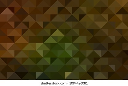 Dark Green, Yellow vector polygonal background. Shining colored illustration in a brand-new style. Triangular pattern for your business design.