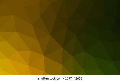 Dark Green, Yellow vector polygonal pattern. Colorful illustration in polygonal style with gradient. Brand new design for your business.