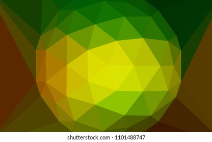 Dark Green, Yellow vector polygonal background with a diamond. Colorful illustration with gradient. A new texture for your web site.
