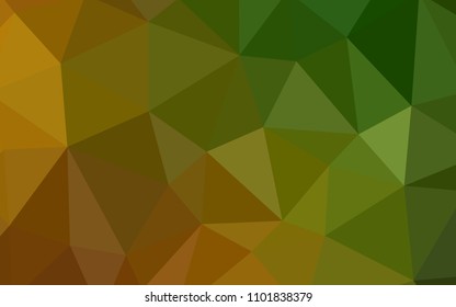 Dark Green, Yellow vector polygonal background. A completely new color illustration in a polygonal style. Triangular pattern for your design.