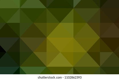 Dark Green, Yellow vector polygonal pattern. Triangular geometric sample with gradient.  Pattern for a brand book's backdrop.