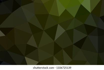 Dark Green, Yellow vector polygonal template. Shining colorful illustration with triangles. Template for cell phone's backgrounds.
