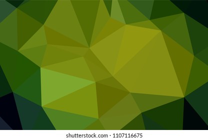 Dark Green, Yellow vector polygonal pattern. Polygonal abstract illustration with gradient. The best triangular design for your business.
