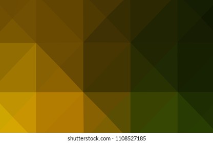 Dark Green, Yellow vector polygonal pattern. Shining colored illustration in a new style. A completely new template for your business design.