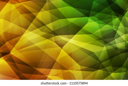 Dark Green, Yellow vector polygonal background. Creative geometric illustration in Origami style with gradient. Triangular pattern for your design.