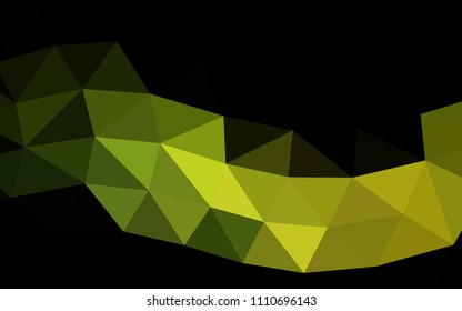 Dark Green, Yellow vector polygonal polygonal. Colorful illustration in abstract style with gradient. The best triangular design for your business.