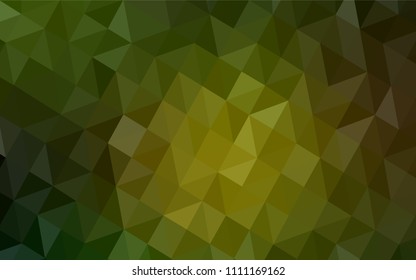 Dark Green, Yellow vector polygonal background. Geometric illustration in Origami style with gradient.  Brand new style for your business design.