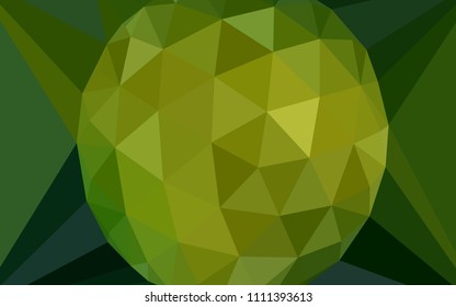 Dark Green, Yellow vector polygonal background with a diamond. Illustration in Origami style with gradient. Best triangular design for your business.